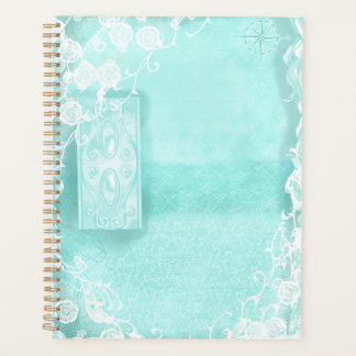 Aqua and Lace Junk Journal Style Planer