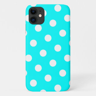 Aqua and White Polka Dot Pattern Case-Mate iPhone Hülle