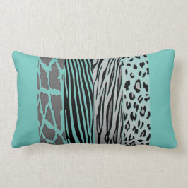 Aqua Animal Embossted Zebra Stripe Pillow Lendenkissen