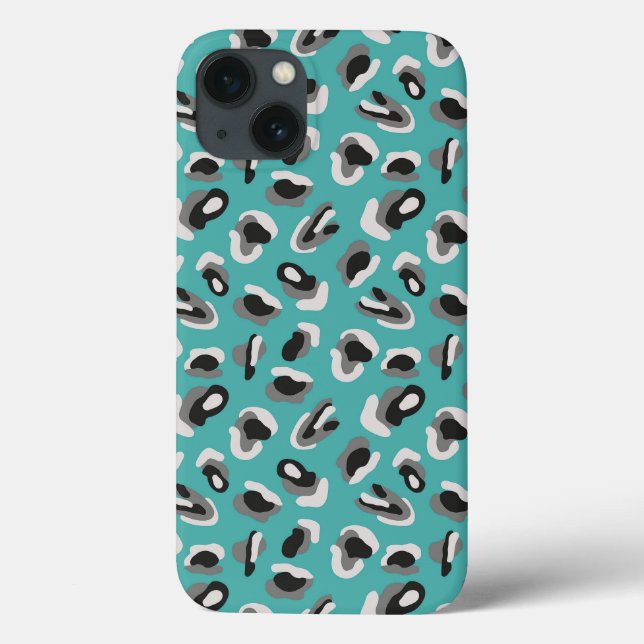 Aqua Animal Print/Camouflage Case-Mate iPhone Hülle (Rückseite)