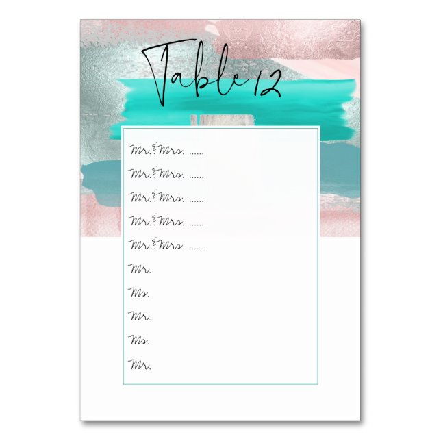 Aqua Aqua Pink Aquamarine Tischnummern Button an B (Vorderseite)