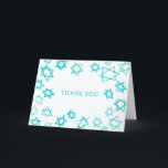 Aqua Aqua Stern von David Bar Bat Mitzvah Dankeskarte<br><div class="desc">Perfekt Spaß DANK YOU card zu senden nach einem Fledermaus Mitzvah, Bar mitzvah oder anderen jüdischen Feiern! Handgefertigte Aquarellkunst für Sie vorne und innen leer! Vollständig anpassbar! Klicken Sie auf "Personalisieren" oben, um den Text zu bearbeiten. Klicken Sie auf "Bearbeiten mit dem Designwerkzeug", um die Schriftart, Farben und Einstellungen anzupassen....</div>
