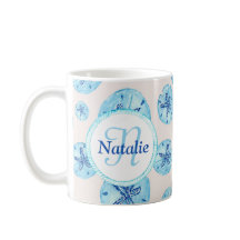 Aqua aquamarin-blau Sand Dollar Aquarell individue