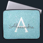 Aqua Aquamarin Blue Glitzer und Sparkle Monogram Laptopschutzhülle<br><div class="desc">Aqua Aquamarin Blue Imitats Glitzer und sparkle Elegant Monogram Case. Dieser Fall kann so angepasst werden,  dass er Ihren Anfangs- und Vornamen enthält.</div>