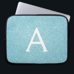Aqua Aquamarin Blue Glitzer und Sparkle Monogram Laptopschutzhülle<br><div class="desc">Aqua Aquamarin Blue Imitats Glitzer und sparkle Elegant Monogram Case. Dieser Fall kann so angepasst werden,  dass er Ihren Anfangs- und Vornamen enthält.</div>
