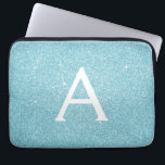 Aqua Aquamarin Blue Glitzer und Sparkle Monogram Laptopschutzhülle<br><div class="desc">Aqua Aquamarin Blue Imitats Glitzer und sparkle Elegant Monogram Case. Dieser Fall kann so angepasst werden,  dass er Ihren Anfangs- und Vornamen enthält.</div>