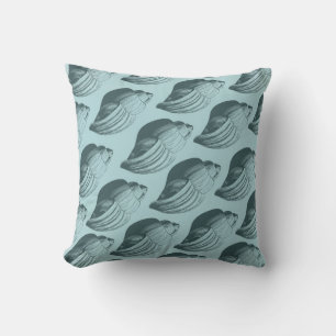Aqua Aquamarin Blue Muscheln Kissen