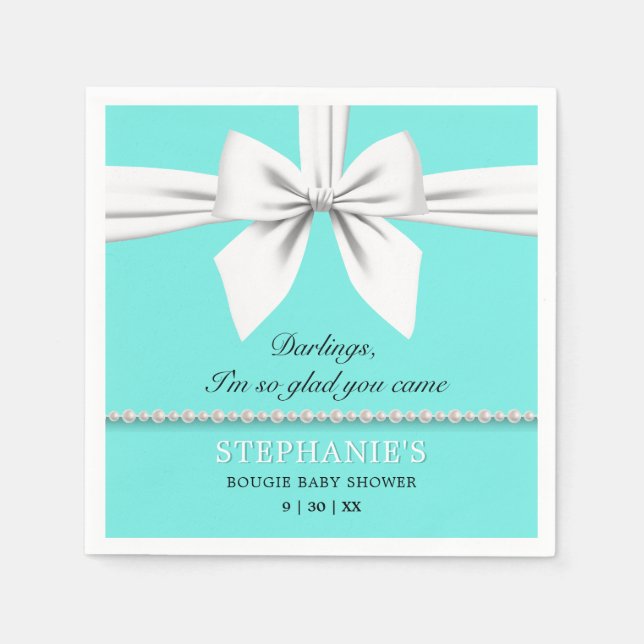 Aqua Aquamarin Elegante Extravagante Tiffany Babyd Serviette (Vorderseite)