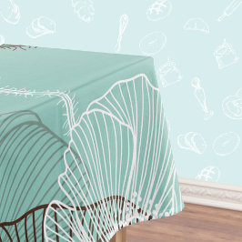 Aqua Aquamarin Floral Kontur Muster Tischdecke