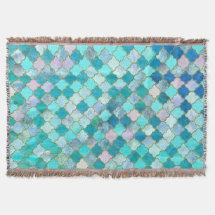 Aqua Aquamarin Gold Oriental Marokkanisches Fliese Decke