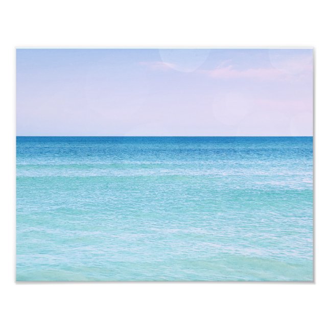Aqua Aquamarin Lavendel Ocean Waves Tropical Beach Fotodruck (Vorne)