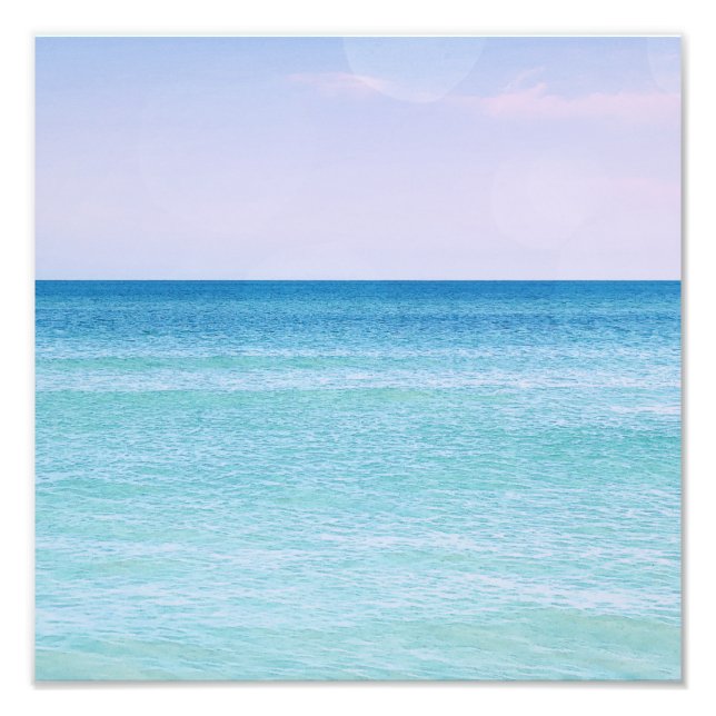 Aqua Aquamarin Lavendel Ocean Waves Tropical Beach Fotodruck (Vorne)