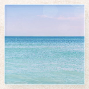 Aqua Aquamarin Lavendel Ocean Waves Tropical Beach Glasuntersetzer