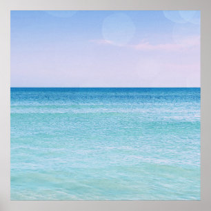 Aqua Aquamarin Lavendel Ocean Waves Tropical Beach Poster