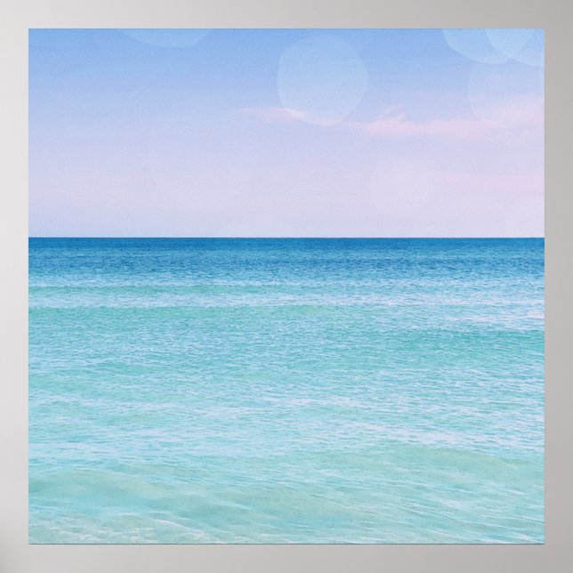 Aqua Aquamarin Lavendel Ocean Waves Tropical Beach Poster (Vorne)
