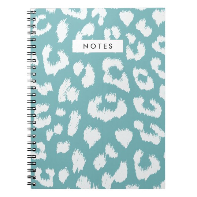 Aqua Aquamarin Leopard Print Notebook Notizblock (Vorderseite)