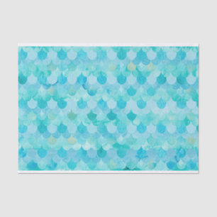 Aqua Aquamarin Mermaid Scales Fish Scales Muster Seidenpapier