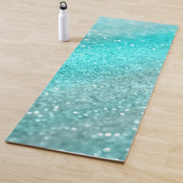 Aqua Aquamarin Ocean Glitzer #1 Yogamatte (Beispiel)