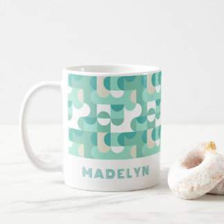 Aqua Aquamarin Seafoam Mint Green Mitte Jahrhunder Kaffeetasse