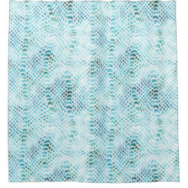 Aqua Aquamarin Snake Print Duschvorhang