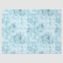Aqua Aquamarin Snake Print Seidenpapier