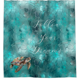 Aqua Aquamarin Türkis Glam Duschvorhang