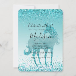 Aqua Aquamarin Türkis Sparkle Einladung