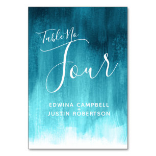 Aqua aquamarine abstrakte moderne Tischnummer vier