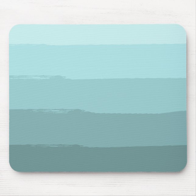 Aqua Aquamarine Abstrakte Streifen Mousepad (Vorne)