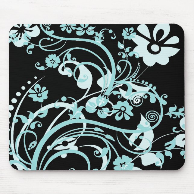 Aqua-aquamarine und schwarze mousepad (Vorne)