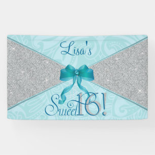 Aqua, aquamariner Glitzer, Bonbon 16 Banner