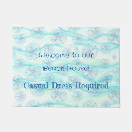 Aqua-aquamariner Sand-Dollar-Welle Wasserfarbe-spe Fußmatte