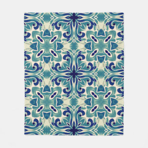 Aqua & Aquamariner Vintager mediterraner Stil Fleecedecke