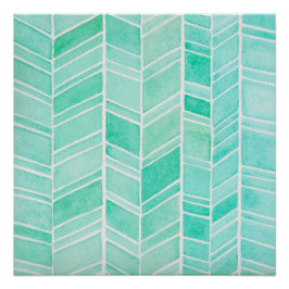 Aqua Aquamarines Muster Quadrat Poster