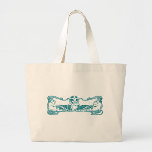 Aqua Art Nouveau Mermaids Jumbo Stoffbeutel
