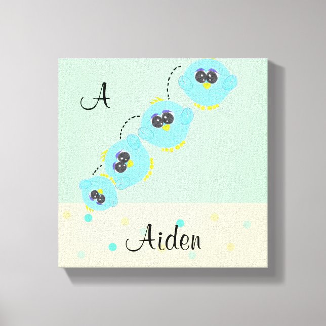 Aqua Baby Bird Leinwanddruck (Vorderseite)
