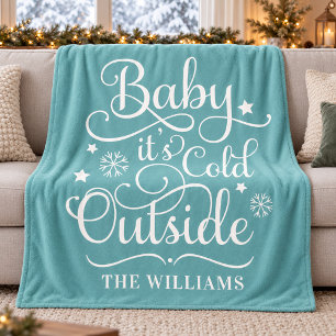 Aqua Baby It's Cold Outside Familienname Fleecedecke