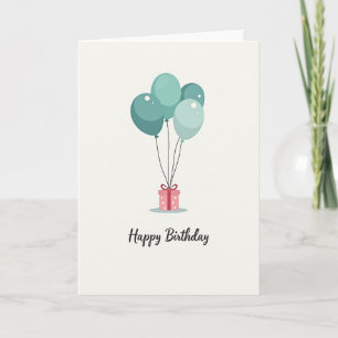 Aqua-Balloons-Geburtstagskarte Karte
