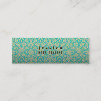 Aqua Baroque Wallpaper - Haarstylistische Skinnenk Mini Visitenkarte
