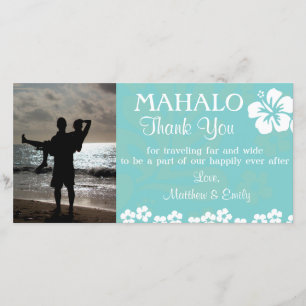 Aqua Beach Blume Vielen Dank für Ihre Fotokarte Dankeskarte