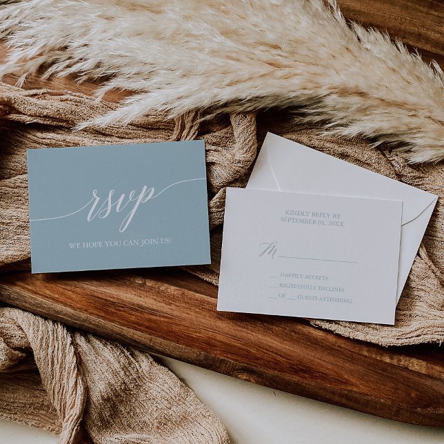 Aqua Beach Coordinated Simple RSVP Card Karte (Von Creator hochgeladen)