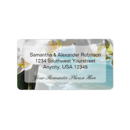 Aqua Beach Orchid Adressaufkleber