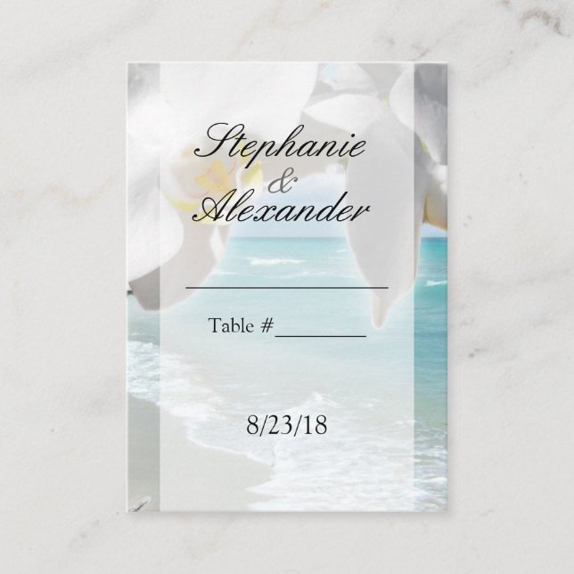 Aqua Beach Orchid Table Platzkarte (Vorderseite)