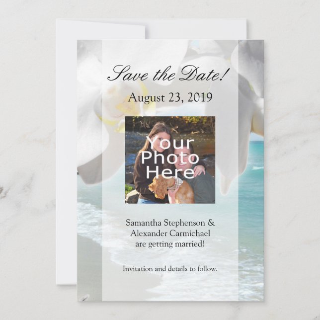 Aqua Beach Orchidee Save The Date (Vorderseite)