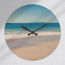 Aqua Beach Scene Große Wanduhr