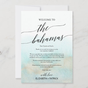 Aqua Beach The Bahamas Begrüßungsschreiben und Aus