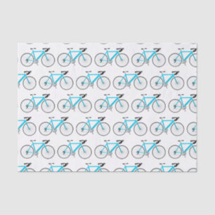 Aqua Bicycle on White Tissue Paper Seidenpapier