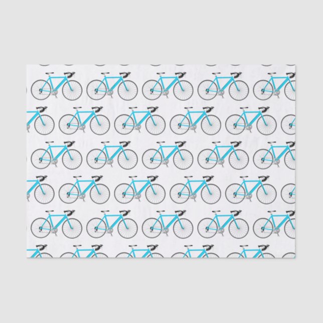 Aqua Bicycle on White Tissue Paper Seidenpapier (Vorderseite)