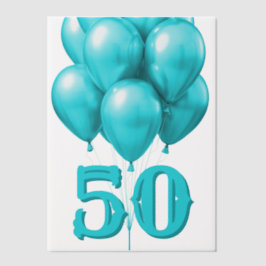 Aqua Birthday Balloons Age Overlay