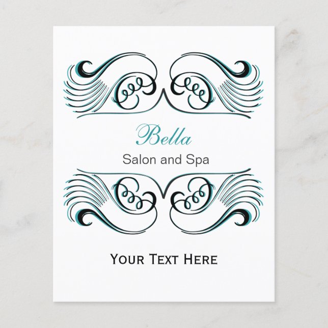 Aqua , Black and White Chic Business Flyer (Vorne)